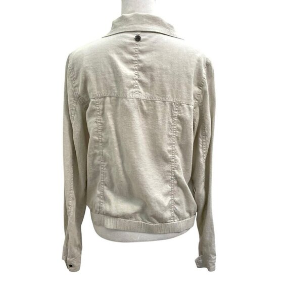 prAna Hemp Blend Snap Button Lightweight Jacket Neutral Beige size Small - Picture 4 of 7